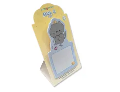 Bloc notes imaginovo adhesifs bunny avec support chat bleu 20 feuilles 60x125 mm