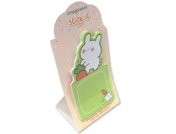 Bloc notes imaginovo adhesifs bunny avec support 20 feuilles coloris vert 60x125 mm