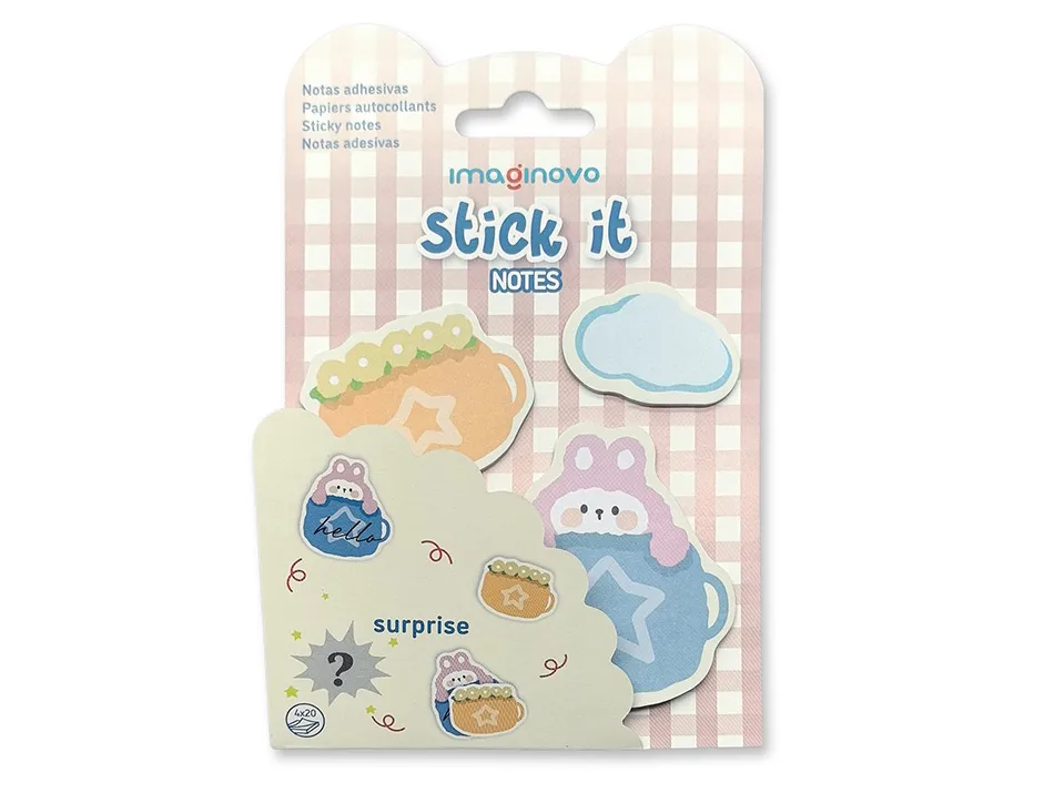 Bloc notes imaginovo adhesifs surprise autocollant surprise tailles assorties 20 feuilles coloris rouge