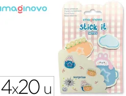 Bloc notes imaginovo adhesifs surprise autocollant surprise tailles assorties 20 feuilles coloris rouge