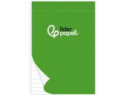Bloc notes liderpapel perforé ligné a6 148x105mm paysage couverture carton imprimé 250g/m2 80f 60g/m2