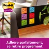 Bloc notes post-it super sticky collection playful 76 x 76mm 6 blocs 90 feuilles