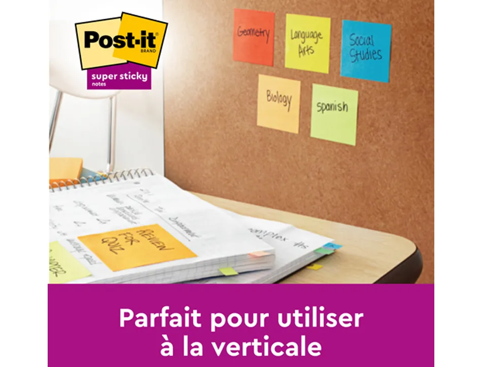 Bloc notes post-it super sticky collection soulful 47,6 x 47,6mm 12 blocs 90 feuilles