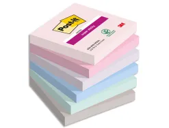 Bloc notes post-it super sticky collection soulful 76 x 76mm, 6 blocs 90 feuilles