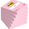 Bloc notes post-it super sticky rose flamingo 76x76mm 6 blocs 100 feuilles