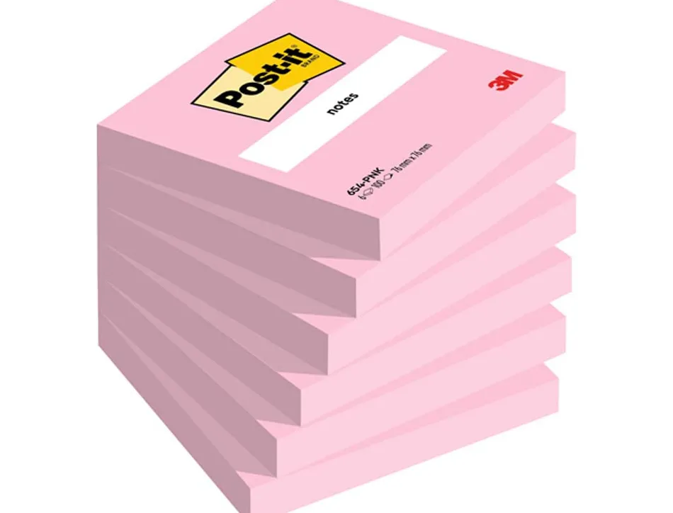 Bloc notes post-it super sticky rose flamingo 76x76mm 6 blocs 100 feuilles