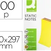 Bloc notes q-connect quick notes 210x297m 100f electro statiques repositionables coloris neon