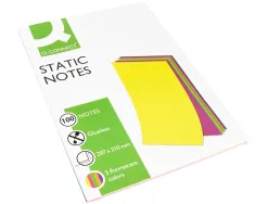 Bloc notes q-connect quick notes 210x297m 100f electro statiques repositionables coloris neon