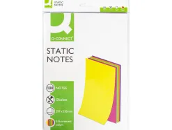 Bloc notes q-connect quick notes 210x297m 100f electro statiques repositionables coloris neon