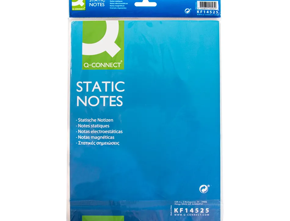 Bloc notes q-connect quick notes 210x297m 100f electro statiques repositionables coloris neon