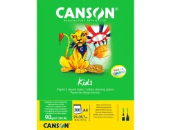 Bloc papier canson kids drawing 210x297mm 200 feuilles 90g coloris blanc