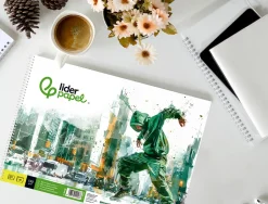 Bloc papier dessin liderpapel urban spirale 230x325mm 130g/m2 sans encadrement microperfore 20 feuilles