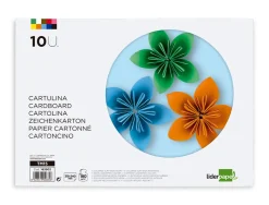 Bloc papier dessin liderpapel 240x315mm 180g/m2 10f 5 coloris neon + 5 coloris intenses assortis