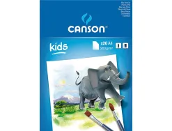 Bloc peinture canson papier dessin spécial gouache résistant eau 200g a4 210x297mm paquet 20f