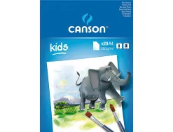 Bloc peinture canson papier dessin spécial gouache résistant eau 200g a4 210x297mm paquet 20f