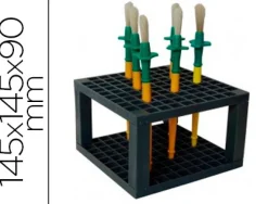 Bloc présentoir pinceaux facilite le séchage 145x145x90mm coloris noir