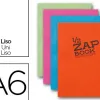 Bloc recyclé clairefontaine zap book encollé couverture cartonnée format a6 105x148mm 180f 80g uni 4 coloris