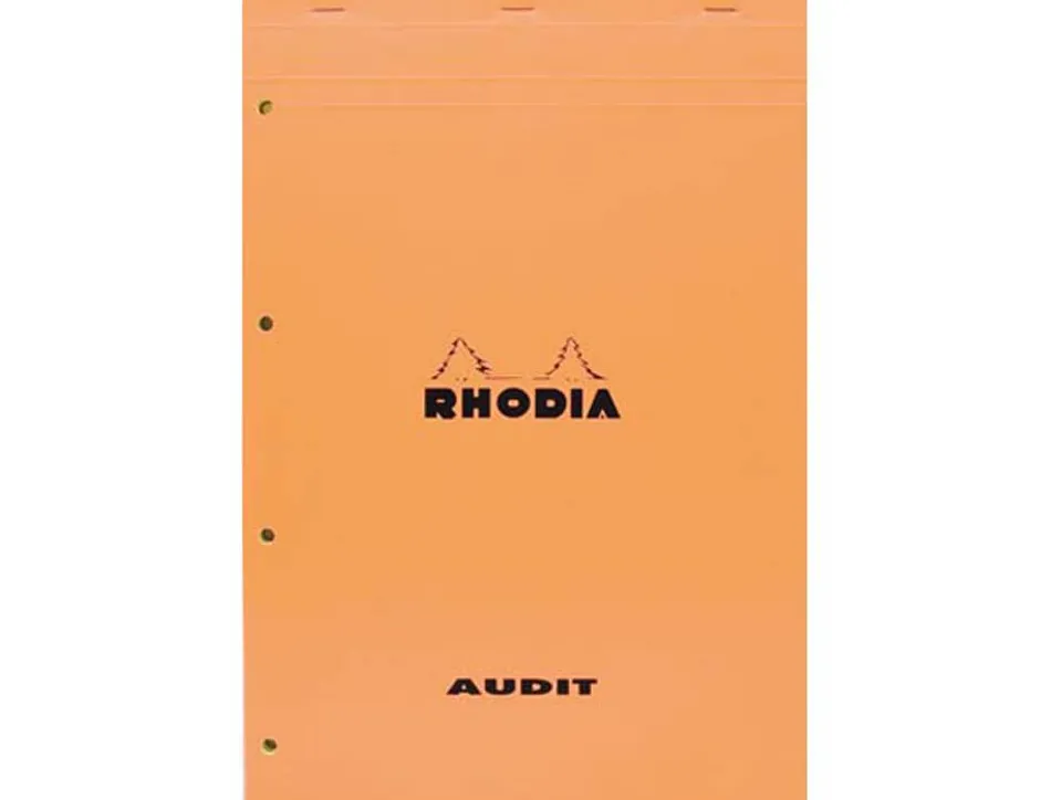 Bloc rhodia audit jaune format 21 x 31,8 cm 80 g perforé