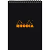 Bloc rhodia classic black a5 14.8x21cm couverture carte enduite reliure intégrale 80f 80g 5x5mm microperforé