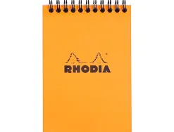 Bloc rhodia classic orange a6 10.5x14.8cm couverture carte enduite reliure intégrale 80f 80g 5x5mm microperforé
