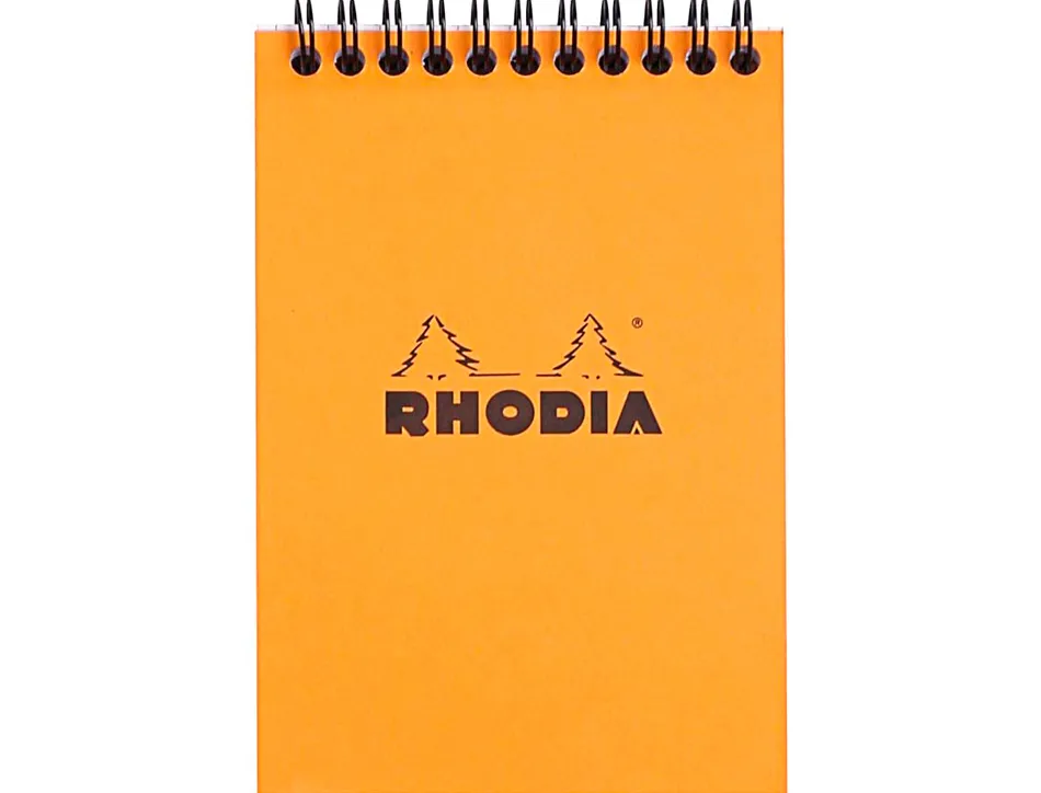 Bloc rhodia classic orange a6 10.5x14.8cm couverture carte enduite reliure intégrale 80f 80g 5x5mm microperforé