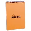 Bloc rhodia classic orange a5 14.8x21cm couverture carte enduite reliure intégrale 80f 80g 5x5mm microperforé