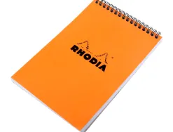 Bloc rhodia classic orange a5 14.8x21cm couverture carte enduite reliure intégrale 80f 80g 5x5mm microperforé