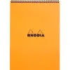 Bloc rhodia classic orange a4 21x29.7cm couverture carte enduite reliure intégrale 80f 80g 5x5mm microperforé