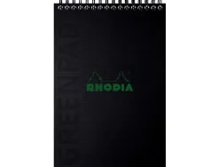 Bloc rhodia greenactive greenpad reliure integrale a4+ 5x5 carte souple recyclee 350g 80f coloris noir