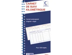 Bloc spirale carnet suivi kilomètrique elve 297x140mm dos en carton rigide 550 trajets 50 duplis