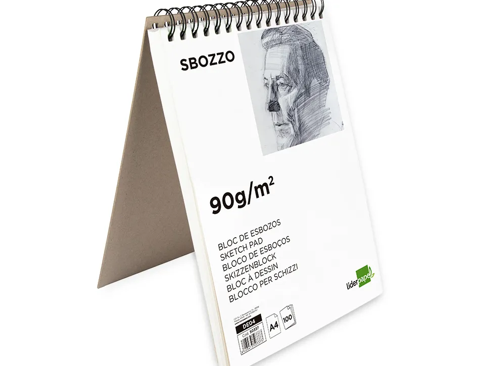 Bloc spirale liderpapel esquisses uni 90g/m2 a4 100f