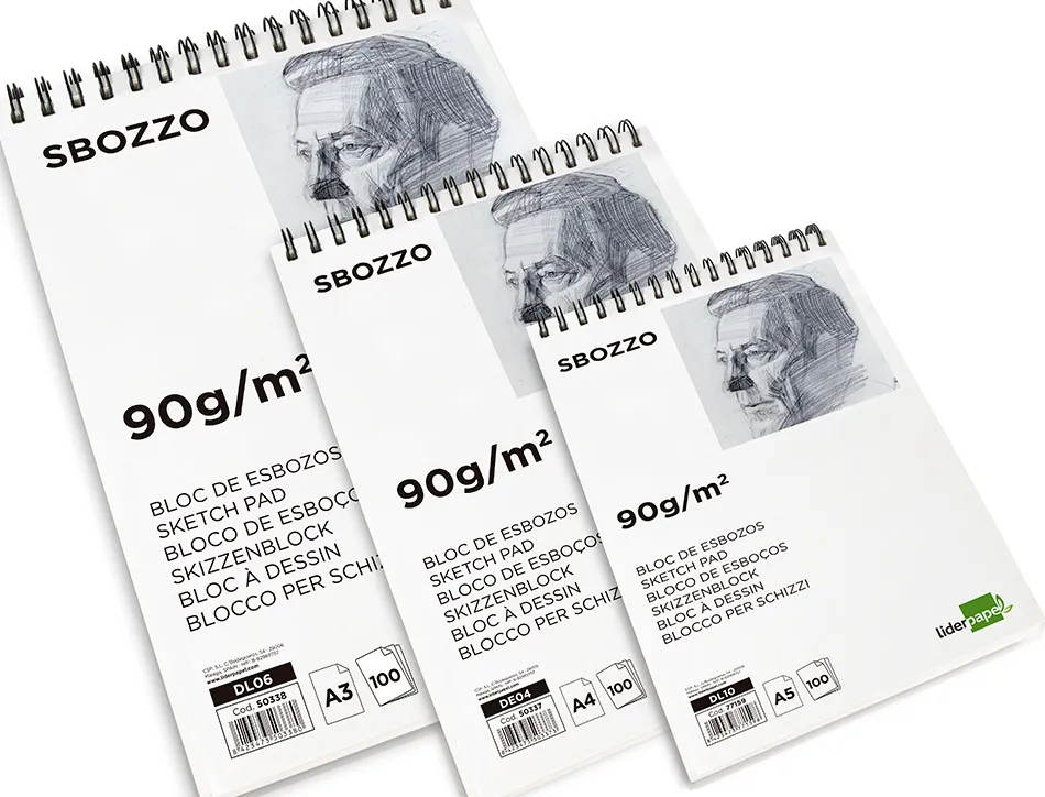 Bloc spirale liderpapel esquisses uni 90g/m2 a4 100f