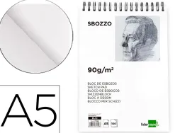 Bloc spirale liderpapel esquisses uni 90g/m2 a5 100f