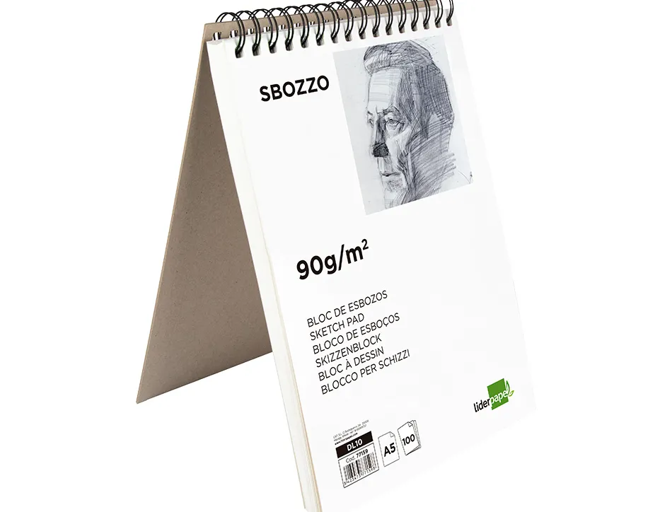 Bloc spirale liderpapel esquisses uni 90g/m2 a5 100f