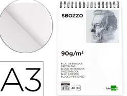 Bloc spirale liderpapel esquisses uni 90g/m2 a3 100f