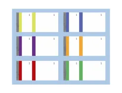 Bloc vendeur exacompta souche 100 feuillets détachables double numérotage 1/100 6,6x13,5cm bande couleur 7 coloris