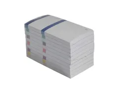 Bloc vendeur exacompta souche 100 feuillets détachables double numérotage 1/100 6,6x13,5cm bande couleur 7 coloris