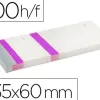 Bloc vendeur liderpapel 2 coupons détachables 100 feuilles 60x135mm papier blanc bande couleur coloris violet
