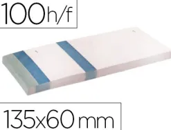 Bloc vendeur liderpapel 2 coupons détachables 100 feuilles 60x135mm papier blanc bande couleur coloris bleu