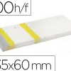 Bloc vendeur liderpapel 2 coupons détachables 100 feuilles 60x135mm papier blanc bande couleur coloris jaune