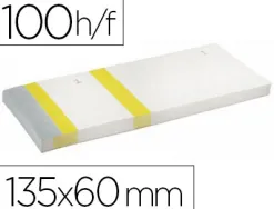 Bloc vendeur liderpapel 2 coupons détachables 100 feuilles 60x135mm papier blanc bande couleur coloris jaune