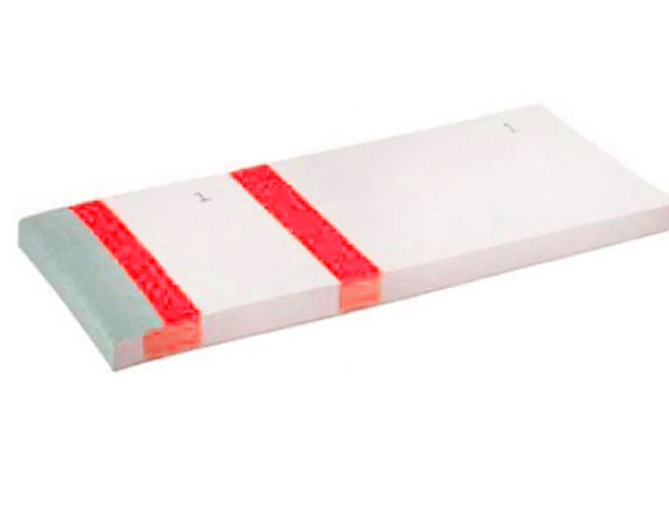 Bloc vendeur liderpapel 2 coupons détachables 100 feuilles 60x135mm papier blanc bande couleur coloris rouge