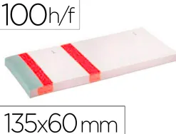 Bloc vendeur liderpapel 2 coupons détachables 100 feuilles 60x135mm papier blanc bande couleur coloris rouge