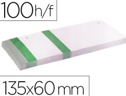 Bloc vendeur liderpapel 2 coupons détachables 100 feuilles 60x135mm papier blanc bande couleur coloris vert