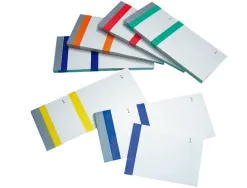 Bloc vendeur liderpapel 2 coupons détachables 100 feuilles 60x135mm papier blanc bande couleur coloris assortis