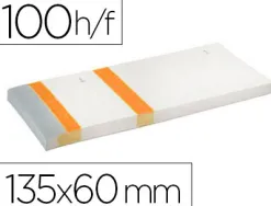 Bloc vendeur liderpapel 2 coupons détachables 100 feuilles 60x135mm papier blanc bande couleur coloris orange