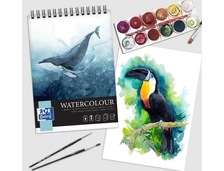 Bloc watercolour oxford art 210x297 reliure integrale 10 feuilles 300g