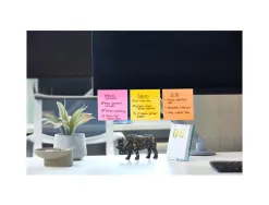Bloc-note post-it super sticky couleurs rio 90f 101x101xx 90f coloris néon jaune bleu fuchsia lot 6 blocs