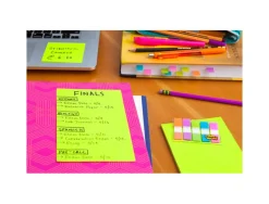 Bloc-note repositionnable post-it super sticky 101x152mm cosmic ligne 90f coloris assortis pack 3 unites