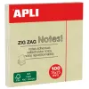 Bloc-notes apli adhésif zig-zag 75x75mm 100f repositionnables coloris jaune